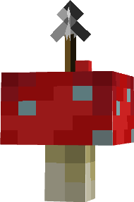 custom bow with model of mushroom