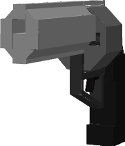 custom bow with model of revolver